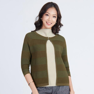 Jousse cardigan เสื้อคลุม คาร์ดิแกนตัวสั้น สีเขียวขี้ม้า (JT57DR)