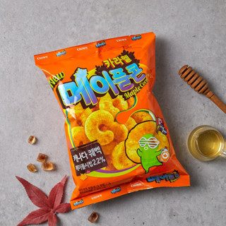 พร้อมส่ง 카라멜 콘 메이플 ขนมข้าวโพดอบกรอบรสน้ำเชื่อเมเปิ้ล Crown Caramel Maple Corn Snack 74g