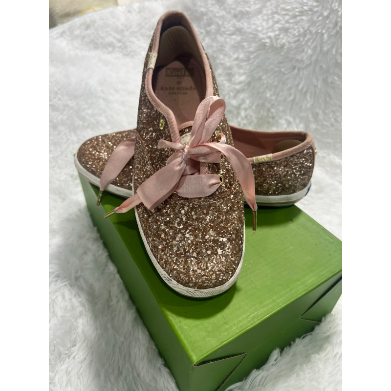 รองเท้าKeds Kate spade สีRose Gold Glitter แท้💯💯