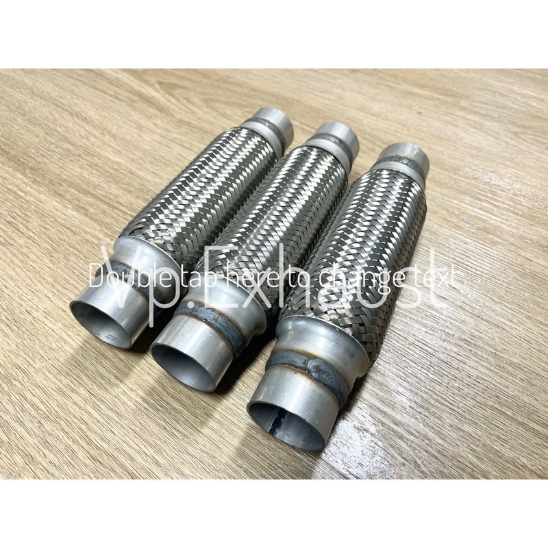 ข้ออ่อน ข้ออ่อนท่อไอเสีย ขนาด 1.6"x8" แบบ3ชั้น สายถักด้านนอกด้านใน