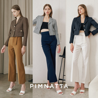 Pimnatta Myra Pants (สินค้าพร้อมส่ง🛒) กางเกงขาม้าพร้อมเข็มขัดแบรนด์ IG ผ้านำเข้า ทรงสวย ใส่สบาย ให้ลุคเรียบหรูสุดๆ