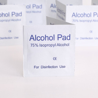 พร้อมส่ง‼️Alcohol Pad 100 ชิ้น แผ่นแอลกอฮอล์ทำความสะอาดพกพา 70-75% 1 ชิ้น เช็ดเล็บ เช็ดแว่นตา สำลีไม่มีขน