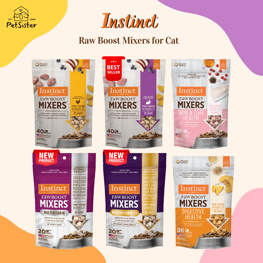 Instinct Freeze Dried Raw Boost Mixer Topper Cat Food 170g อาหารน้องแมวเกรดพรีเมี่ยม X Petsister