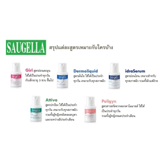 SAUGELLA ซอลเจลล่า Attiva Dermoliquid dermoliquido IdraSerum Idra Serum Poligyn girl