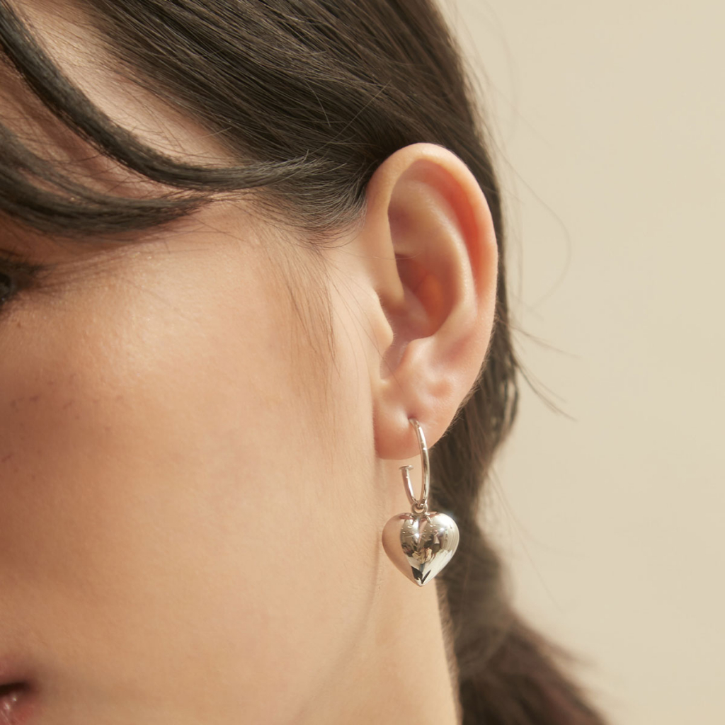 MORE - Heart earring pendant set Medium จี้ต่างหู Heart ขนาดกลาง (set 1 คู่)