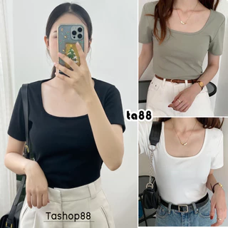 [U1]30 สีพร้อมส่ง 🔥เสื้อยืดคอยู 🌻 เนื้อผ้าพรีเมี่ยม