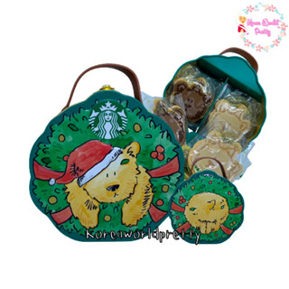 Starbucks Cookie Beary Cristmas Bag 200g กระเป๋ากล่องเหล็กจาก Starbucks พร้อม คุ๊กกี้แสนอร่อย