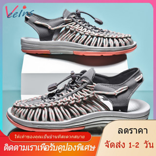 🚚ไทยแลนด์สปอต🌈พร้อมส่งจากไทย🔥KEENNสุภาพสตรีรองเท้าแตะคู่รองเท้าแตะชายหาดแบนระบายอากาศทอรองเท้าแตะ 35-44 กระตือรือร้น