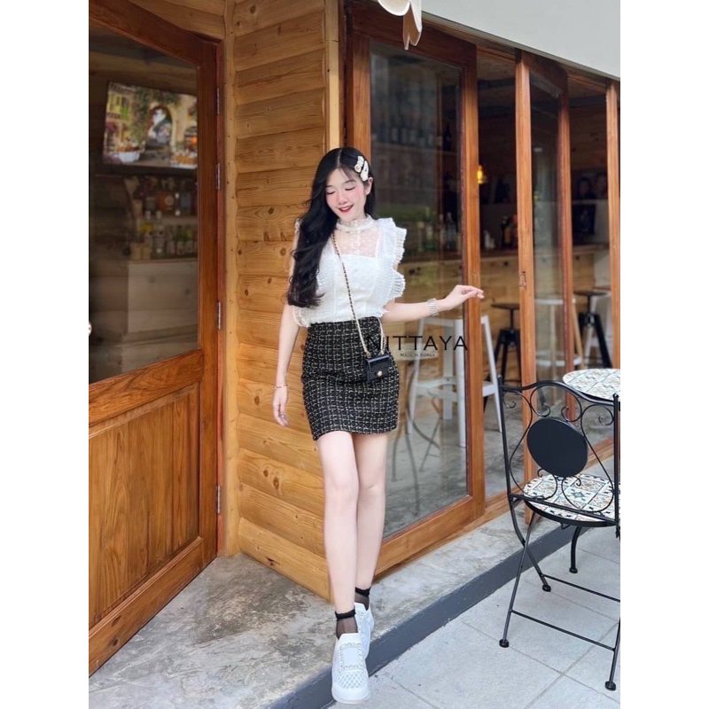 Nittaya Brand ชุดเซ็ต เสื้อ+กระโปรง ไซส์ XS ,S