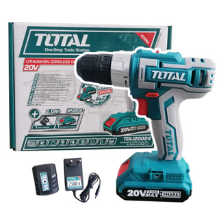 Total ชุดสว่านแบตเตอรี่ ไร้สาย 20โวลท์ (3/8นิ้ว / 10มม.) รุ่นTDLI20024 ( Lithium-Ion Cordless Drill )