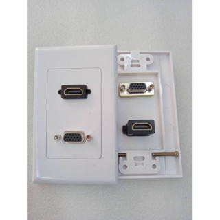 หน้ากากHDMI VGA BOXHDMI บล็อคเฮดดี วีจีเอ ติดผนัง สินค้าแข็งแรงได้มาตราฐาน สัญญานดี