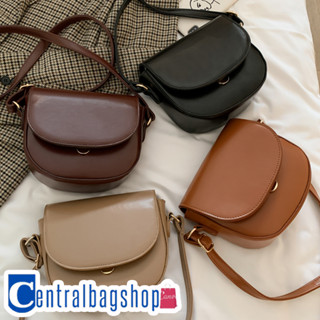 centralbagshop(C1748) กระเป๋าหนังสะพายข้างทรงกล่อง ครึ่งวงกลม