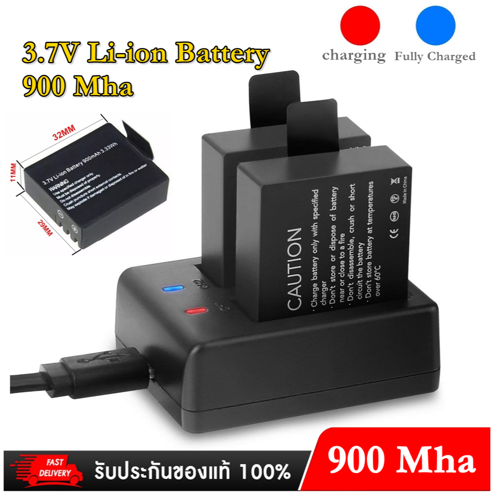 แบตเตอรี่ PG900 Battery + Dual Charger For EKEN H9 H9R H3R H8R H8PRO H8 For SJCAM SJ4000 SJ 4000 SJ5