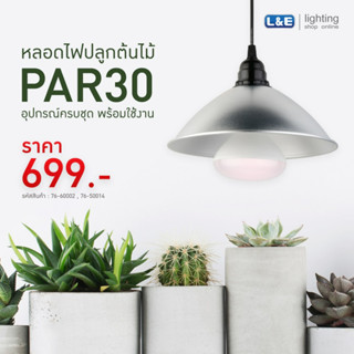 L&amp;E หลอดไฟปลูกต้นไม้ LED PAR30 12W E27 แสงสีขาวอมชมพู Grow Light