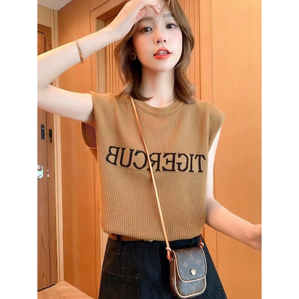 (ใหม่/พร้อมส่ง#51063)เสื้อสาวอวบไซส์ใหญ่ แขนสั้นเสื้อแขนกุดและเสื้อเดี่ยว ผ้าตาข่ายซีทรู เนื้อผ้าดีใส่สบาย - รูปที่ 5