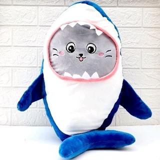 ตุ๊กตาปลาฉลาม Shark ฉลามกินแมว(ของใหม่)ฉลามชอบงับคุณ