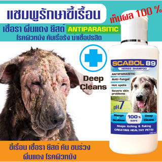 🔥สินค้าขายดี🔥แชมพูSCABOL(สูตรสำหรับสุนัข) ขี้เรื้อน เชื้อรา ยีตส์ ตุ่มคัน ผื่นแดง ผิวหนังอักเสบ 240 ml.