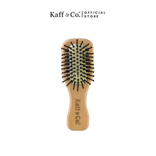 Kaff &amp; Co. Mini Wooden Hair Brush แปรงไม้หวีผมซี่ไนล่อน ขนาดพกพา