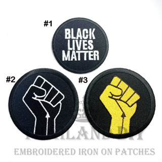 ตัวรีดติดเสื้อ งานปัก สัญลักษณ์ ต่อต้านการเหยียดผิว Black Lives Matter anti-racist Patch DIY WOP ตัวรีด อาร์มติดเสื้อ