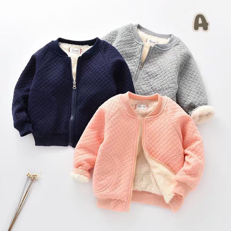 *พร้อมส่งจากไทย*เสื้อแจ็คเก็ตบุขนนุ่มเด็ก0-6ขวบ