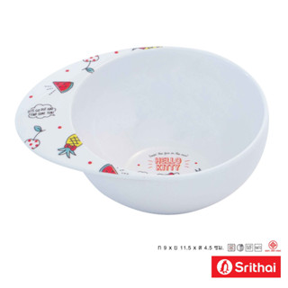 Srithai Melamine ชามเด็ก เมลามีน ลายKitty summer fruits B 6044-3.5 ขนาด 3.5 นิ้ว