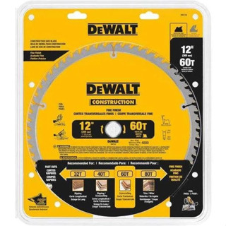 DEWALT รุ่น DW3126 ใบเลื่อยวงเดือน 12 นิ้ว 60 ฟัน (สำหรับตัดไม้)