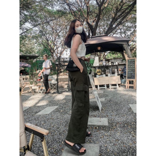 กางเกงผ้าฝ้ายฟอกนุ่ม ทรงคาร์โก้🌈