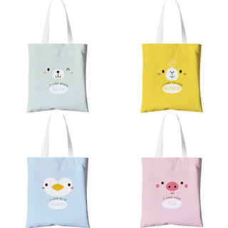 กระเป๋าผ้ามินิมอล 4 ลายสกรีน ขนาด 33*38cm กระเป๋า Tote Bag TT302