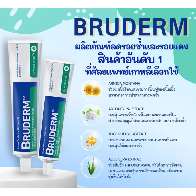 Bruderm ครีมลดรอยช้ำ ลดบวมอันดับ 1 exp.08/27