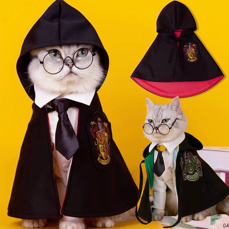 💟COD💟 เสื้อผ้าสัตว์เลี้ยง ชุดคอสเพลย์ แฮร์รี่พอตเตอร์ ฮาโลวีน สําหรับสุนัข แมว
