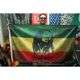 &lt;ส่งฟรี!!&gt; ธงสายเขียว Bob Marley พร้อมส่งร้านคนไทย