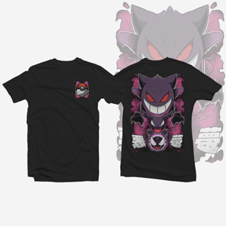 เสื้อผ้าคู่หญิงเสื้อผ้าผู้ชาย เสื้อ เสื้อยืด Anime Shirt Pokemon Gastly Evo