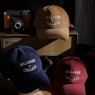 หมวกแก๊ปผ้าลูกฟูก ปัก Hillman College มี 7 สี
