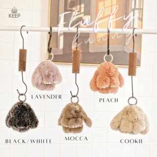 [สินค้าแนะนำ] รุ่นใหม่ KEEP พวงกุญแจตกแต่งกระเป๋า รุ่น Fluffy Bunny(ขนนุ่มนิ่มชนิดพิเศษ) [มีบริการหลังการขาย]