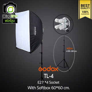 Godox TL-4 With Softbox 60*60 cm.** พร้อมขาตั้ง 280 ซม. ** ( สตูดิโอ , วิดีโอรีวิว , Live วิดีโอ , ถ่ายรูปติดบัตร )