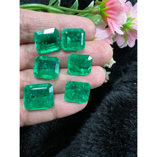 มรกต พลอยโคลัมเบีย LAB columbia Green Emerald Lab emerald 36 carats 5 pieces sizes 10x12mm 12x14mm