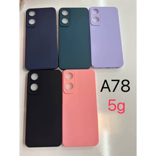 OPPO A78 5GCASE TPU คลุมกล้องหลัง นิ่มสีพาสเทล แบบด้าน บาง ลดรอยนิ้ว หลายสี