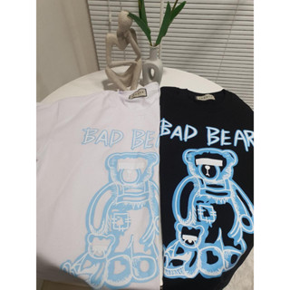 Oversized เสื้อยืดโอเวอร์ไซส์ลายBad bear มี2สี ขาว ดำ