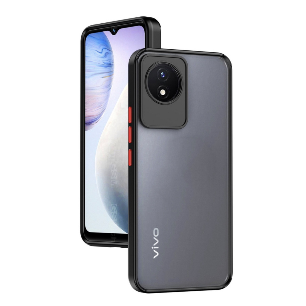 Case VIVO Y02 เคสวีโว่ เคสกันกระแทก ปุ่มสีผิวด้าน ขอบนิ่มหลังขุ่น เคสกันกล้อง พร้อมส่ง Vivo Y02