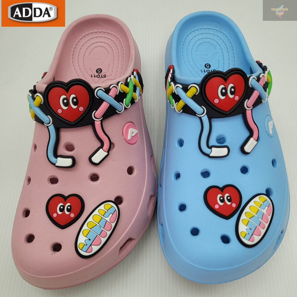 ADDA รองเท้าแตะลำลองแบบสวมหัวโต ผู้หญิง รุ่น 5TD11W1 สีฟ้า/สีชมพู SIZE 4-6