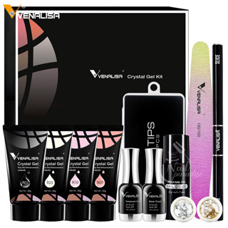 พร้อมส่งทุกวัน เซ็ตทำโพลี่เจลเล็บ พร้อมกล่องVENALISA Poly Gel Set  ได้โพลี่เจล 4 ชิ้น พร้อมอุปกรณ์ครบ แถมฟรีท็อปเบส ตะไบ