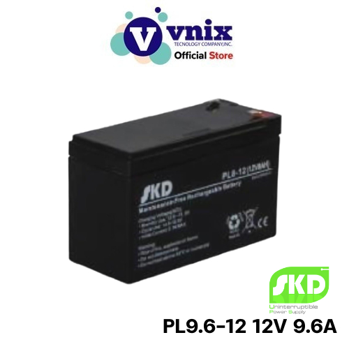 SKD PL9.6-12 แบตเตอร์รี่แบบแห้ง 12V 9.6Ah Battery for LED-1000/630 , LCD-1500 , LCD-2000 UPS By Vnix