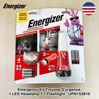 Energizer® Emergency Kit Trousse Durgence, 1 LED Headlamp + 1 Flashlight - UPN153810 ชุดไฟฉาย และ ไฟฉายคาดหัว