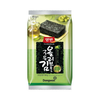 Yangban ยังบัน สาหร่ายเกาหลี ทะเลปรุงรสด้วยน้ำมันมะกอก 5กรัม ยก3แพ็ค