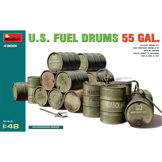 โมเดลประกอบ MiniArt 1/48 MI49001 U.S. FUEL DRUMS 55 GAL