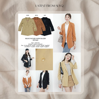 SLYQ BELGIO RUCHED SLEEVE BLAZER เสื้อเบลเซอร์กระดุมหน้าแขนแต่งรูด