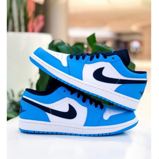 （ของแท้ 100 %）Air Jordan 1 Low "UNC" North Carolina Blue