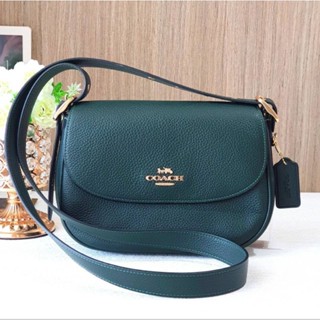 💚กระเป๋าสะพายสีเขียวเหนี่ยวทรัพย์มากก สีสวย หนังทั้งใบคร้า 

💚NEW COACH CB896 Macie Saddle Bag