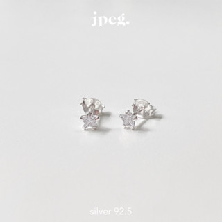 (Silver 925) diamond star earring