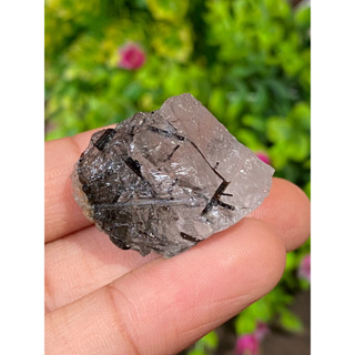 ก้อน ไหมดำ ควอตซ์ แก้วขนเหล็ก Black Rutilated Quartz Rough 80.46 กะรัต Cts. พลอยแท้ อัญมณีมงคลประจําวันเกิด เครื่องประดั